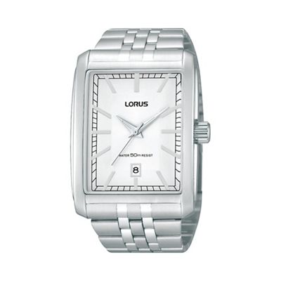 Men's stainless steel square watch rs989ax9